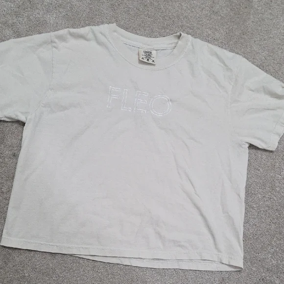 Fleo Crop Embroidered Logo Tee - Picture 1 of 4